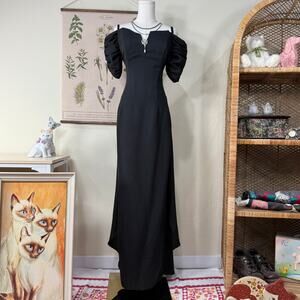 Vintage Off Shoulder Formal Dress Old Money Dark Coquette Romantic Hollywood S